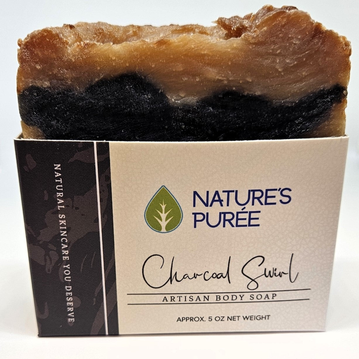 NATURE'S PURÉE CHARCOAL SWIRL BODY SOAP