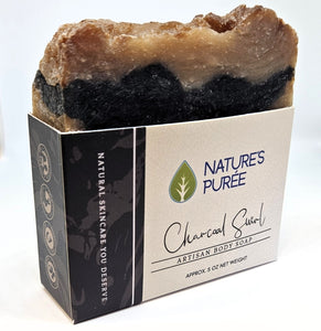 NATURE'S PURÉE CHARCOAL SWIRL BODY SOAP